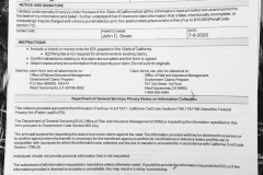 State of California Government Claim form page 2